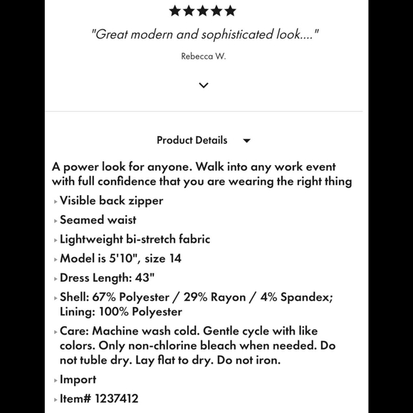 NWT Premier Bi-Stretch Faux Leather Mix Work Dress (16) - Picture 6 of 7